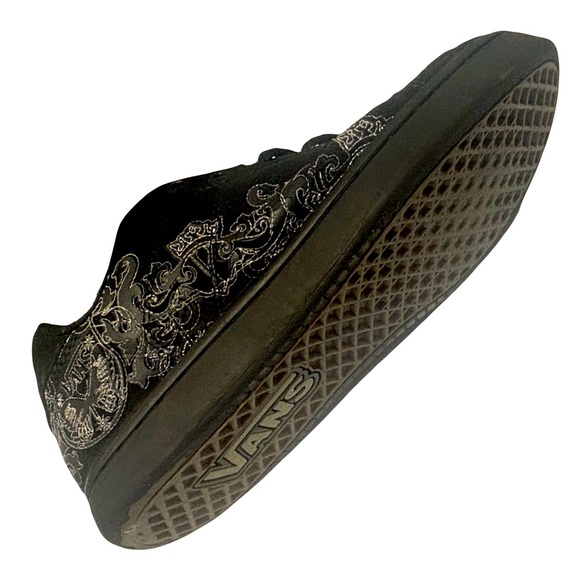 Vans Excellent Condition Black Silver Detailing Leather Upper Women’s Size 9 - Picture 1 of 13